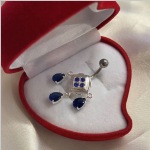 Navelpiercing van sterling zilver