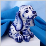 Porcelánový pes Gzhel "Cocker Spaniel"
