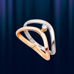 Prsten z červeného/bílého zlata 585°