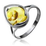 Anell de plata amb ambre