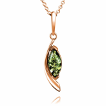 Gold-plated silver pendant with amber "Spruehling"