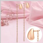 Rose gold pull-through earrings