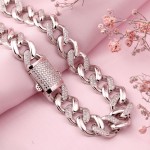 silver chain; -bracelet "Tank". Zirconia