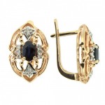 Azure vintage σκουλαρίκια με ζαφείρια και διαμάντια