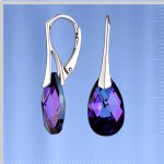 Обеци с кристали Swarovski®. Сребро