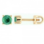 Stud earrings with emerald
