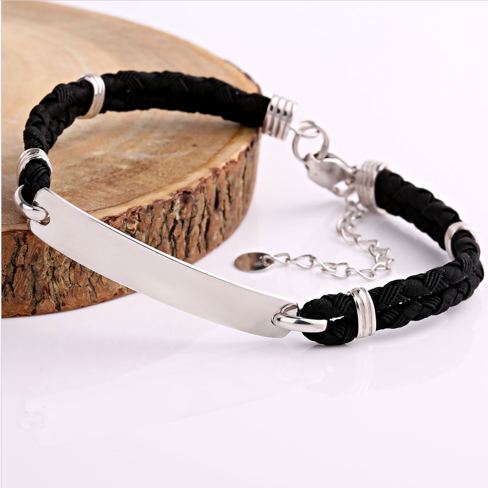 Textilarmband med tallrik 925