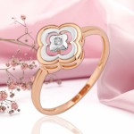 Bague en or rouge 585 avec zircone