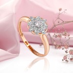 Zlatý prsteň „Romance“. Zirkónia