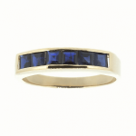 Golden ring with sapphires