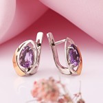 Silberohrringe 925º MIT Gold i Deutschland Kaufen Amethyst