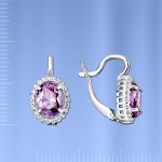 Earrings made of silver fianites