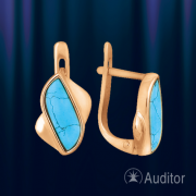 Ohrringe aus russischem Gold mit Türkis