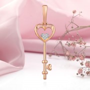 Goldanhänger „Schlüssel des Herzens“. Diamanten