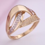 Buy yellow gold gold ring with zirconia in Germany.