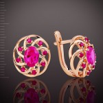Earrings with rubies. Gold 585°