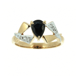 Zlatni prsten sa safirom i dijamantima