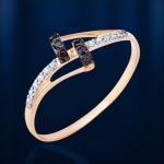 Ruský zlatý prsteň 585°, bicolor
