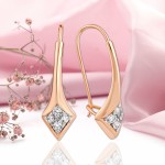 Серьги золото 585 Фианиты