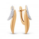 Øreringe rødguld 585 zirconia