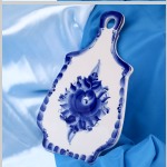 Porcelánová syrová doska Gzhel