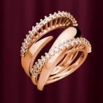 Gianni Lazzaro Jewellery prstan iz roza zlata z diamanti