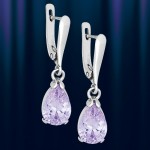 Earrings made of silver 925 with amethyst "Kiwi"