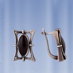 Earrings with obsidan jewelry