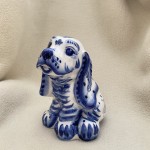 Cão de porcelana Gzhel "Cocker Spaniel"