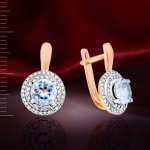 Earrings with diamonds, topaz Swarovski®