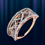 Russian gold ring 585°, bicolor