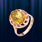 Золотое кольцо с янтарем