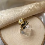 Gold-plated silver ring with citrine