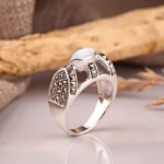 Silver ring "Winter". Opal & Marcasite
