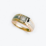Златен мъжки пръстен с диамант