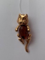 Gold-plated silver pendant "Kitten"