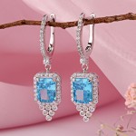 Купить подвесные серебряные серьги с цирконием.