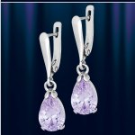 Серьги из серебра 925 пробы с аметистом "Киви"