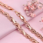 Roodgouden collier/armband “dubbele diamant”