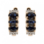 Boucles d'oreilles en or avec saphirs et diamants