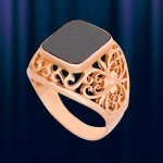 Pánský prsten vyrobený z červeného zlata 585