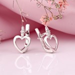 Boucles d'oreilles en or blanc 585 avec diamants