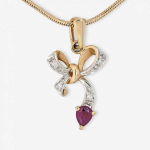 Gold pendant with ruby ​​and diamonds