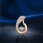 Подвеска из красного золота "Капля" с танцующими бриллиантами