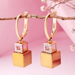 Sokolov red gold 585 earrings with diamonds