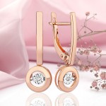 Dancing Diamond gold earrings 585 Russian gold