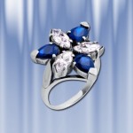 Ring with zirconia. Silver 925