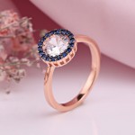 Позлатен сребърен пръстен със Swarovski® и йолит