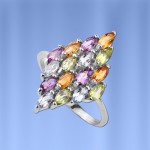 Ring with gemstones silver