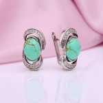 Russian silver earrings with turquoise